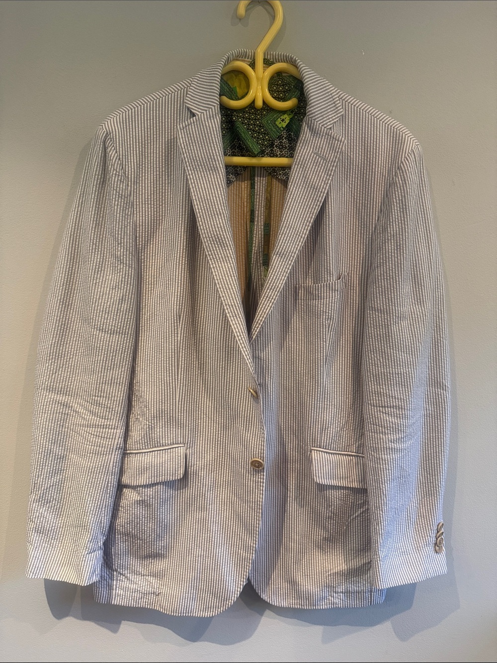 Etro Summer Blue and White Seersucker Blazer